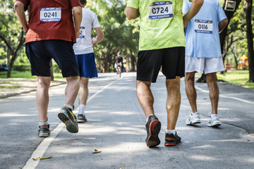 Fototapeta premium Mature runners running in a race