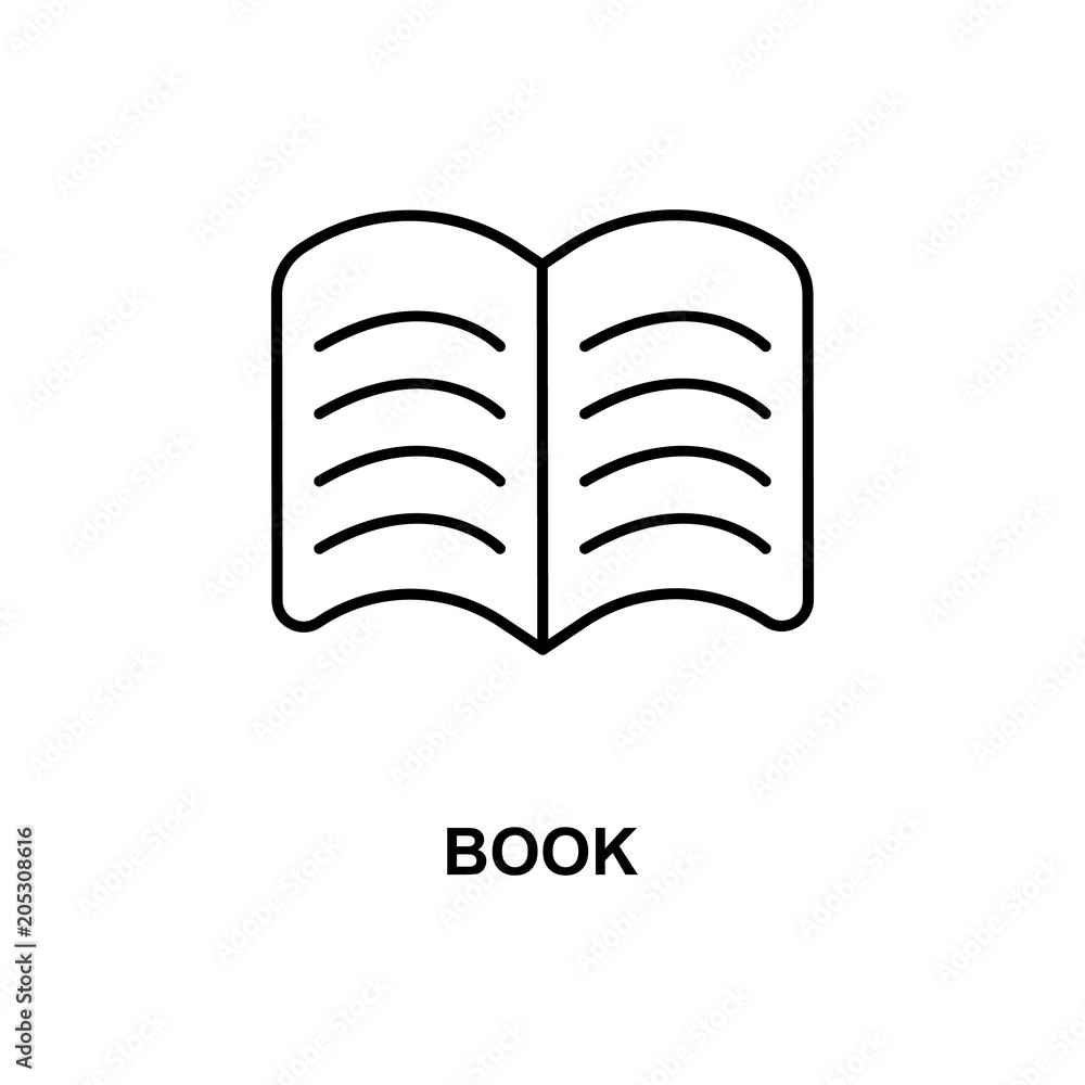 Poster opened book icon. element of simple web icon with name for mobile concept and web apps. thin line op