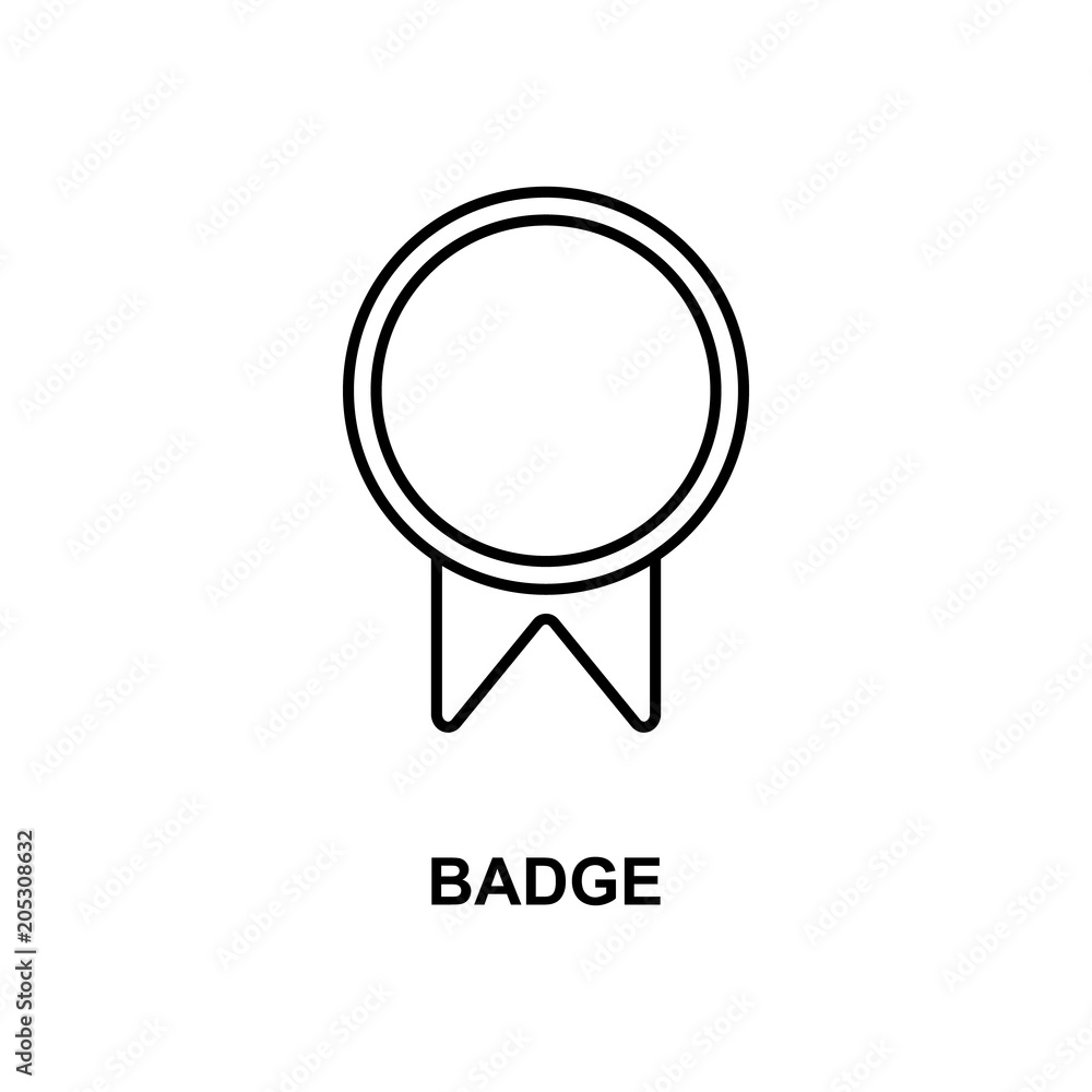 Poster badge icon. element of simple web icon with name for mobile concept and web apps. thin line badge ic
