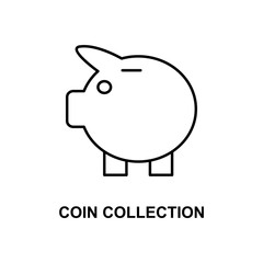 coin collection icon. Element of simple web icon with name for mobile concept and web apps. Thin line coin collection icon can be used for web and mobile