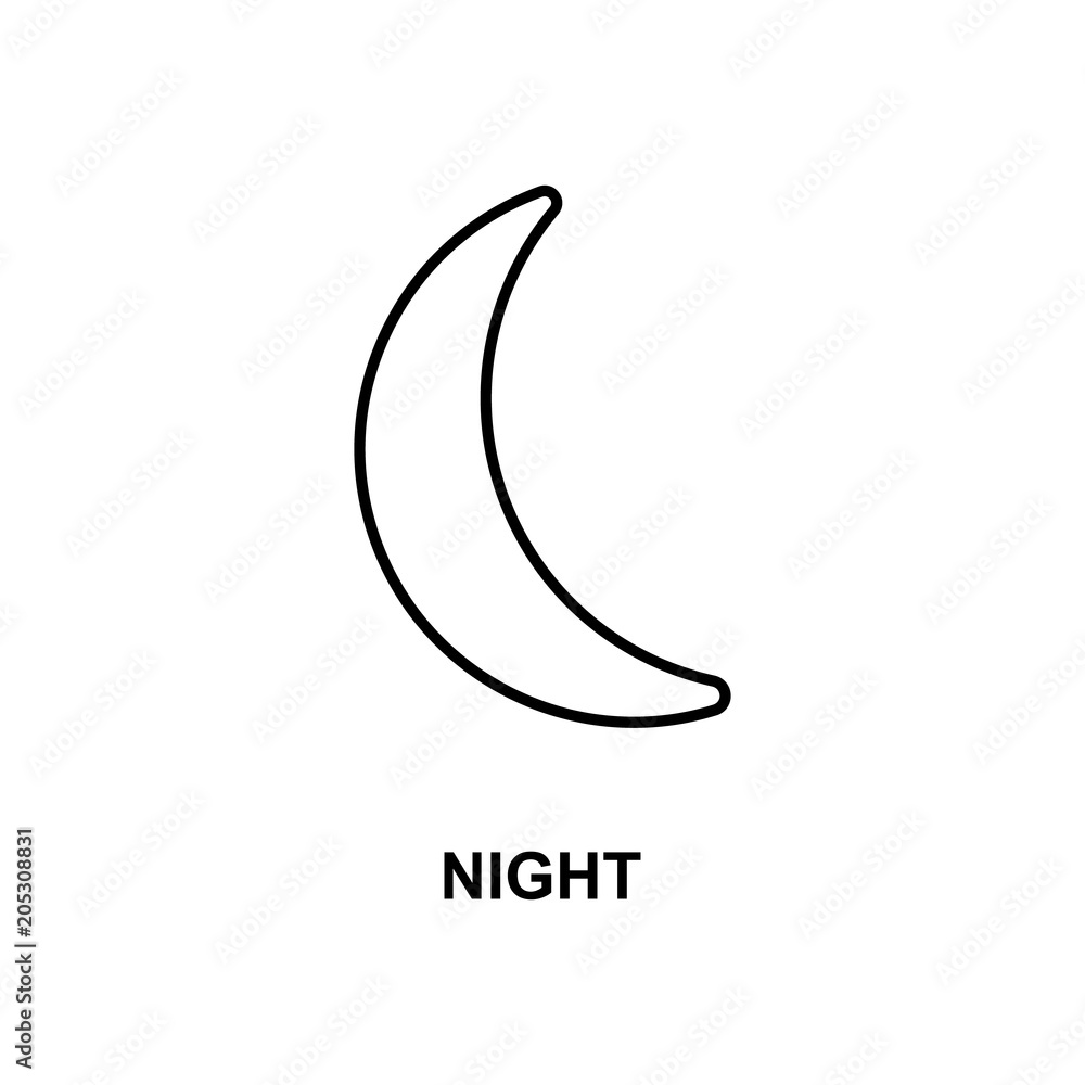 Poster half moon icon. element of simple web icon with name for mobile concept and web apps. thin line half