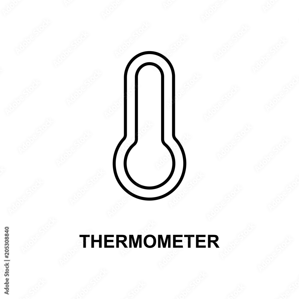 Aufkleber thermometer icon. element of simple web icon with name for mobile concept and web apps. thin line th