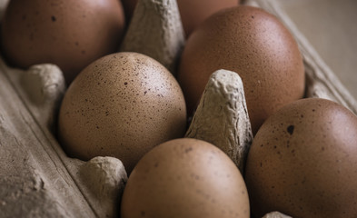 Closeup of fresh organic eggs