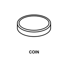 coin icon. Element of simple web icon with name for mobile concept and web apps. Thin line coin icon can be used for web and mobile