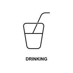 drinking icon. Element of simple web icon with name for mobile concept and web apps. Thin line drinking icon can be used for web and mobile