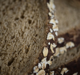 Close up of a slice of brown bread