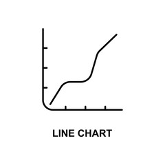 line chart icon. Element of simple web icon with name for mobile concept and web apps. Thin line line chart icon can be used for web and mobile