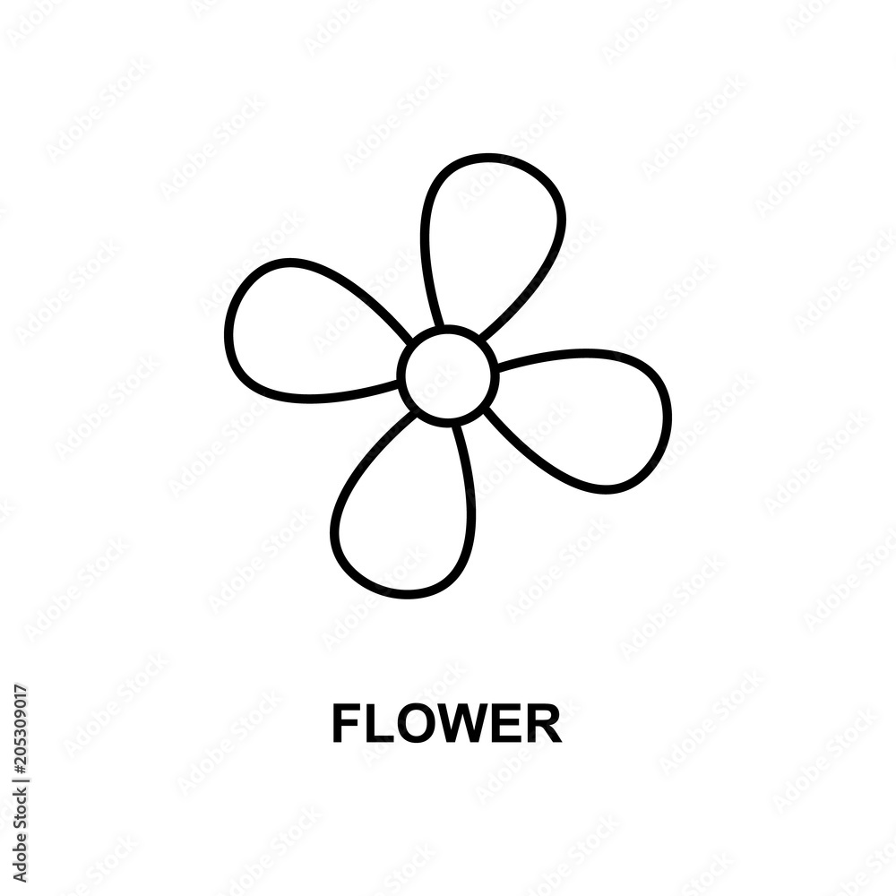 Poster flower icon. element of simple web icon with name for mobile concept and web apps. thin line flower 
