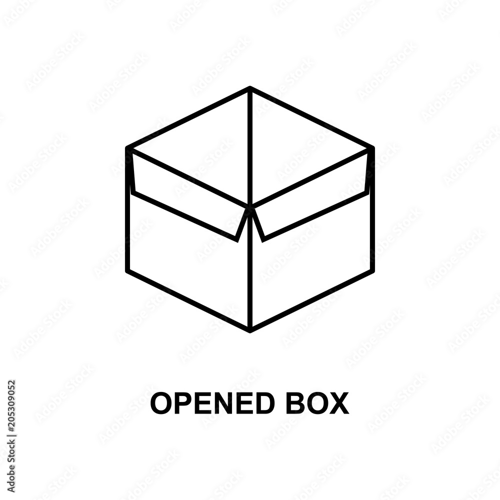 Poster opened box icon. element of simple web icon with name for mobile concept and web apps. thin line ope