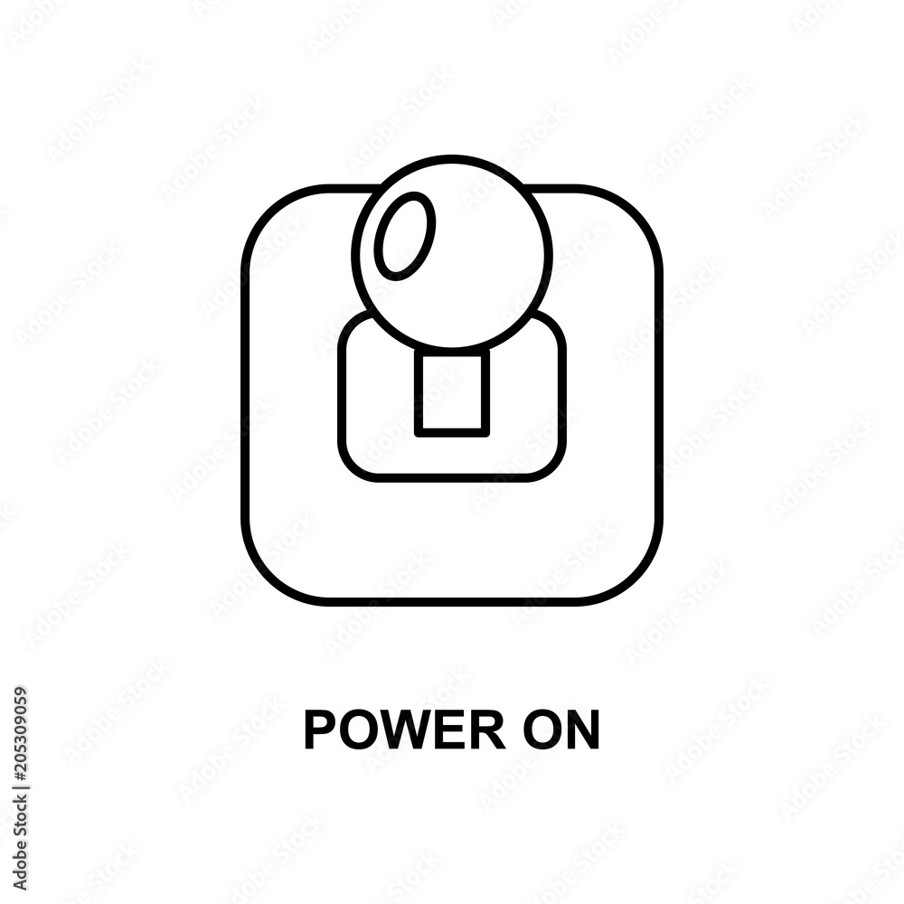 Poster power on icon. element of simple web icon with name for mobile concept and web apps. thin line power