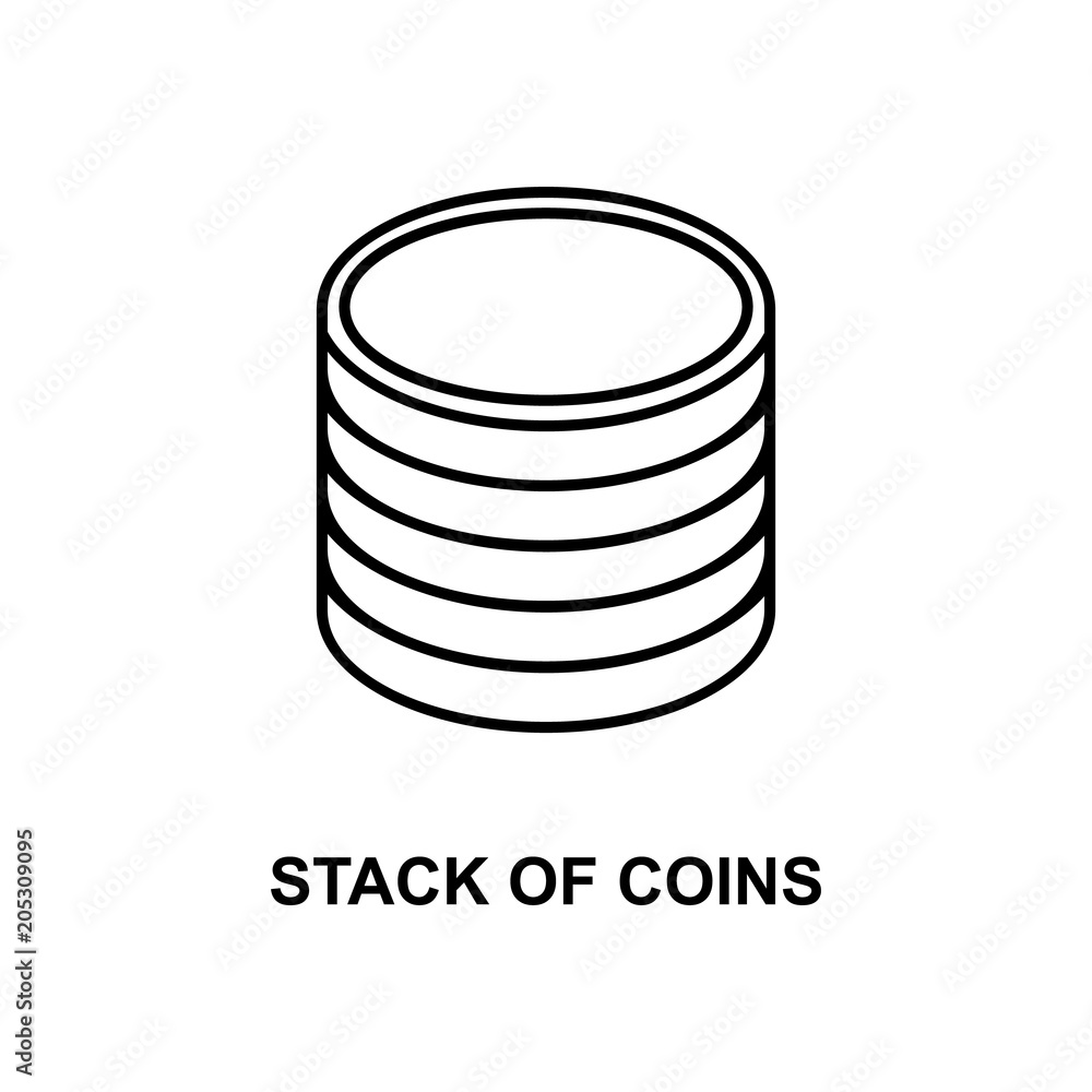 Poster stack of coins icon. element of simple web icon with name for mobile concept and web apps. thin line