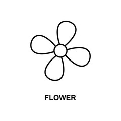 flower icon. Element of simple web icon with name for mobile concept and web apps. Thin line flower icon can be used for web and mobile
