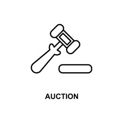 auction icon. Element of simple web icon with name for mobile concept and web apps. Thin line auction icon can be used for web and mobile
