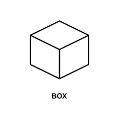 box icon. Element of simple web icon with name for mobile concept and web apps. Thin line box icon can be used for web and mobile