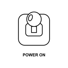 power on icon. Element of simple web icon with name for mobile concept and web apps. Thin line power on icon can be used for web and mobile