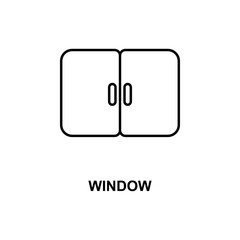 window icon. Element of simple web icon with name for mobile concept and web apps. Thin line window icon can be used for web and mobile