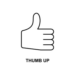 thumb up icon. Element of simple web icon with name for mobile concept and web apps. Thin line thumb up icon can be used for web and mobile