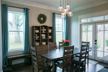 Modern Rustic Farmhouse Style Wood Dining Room