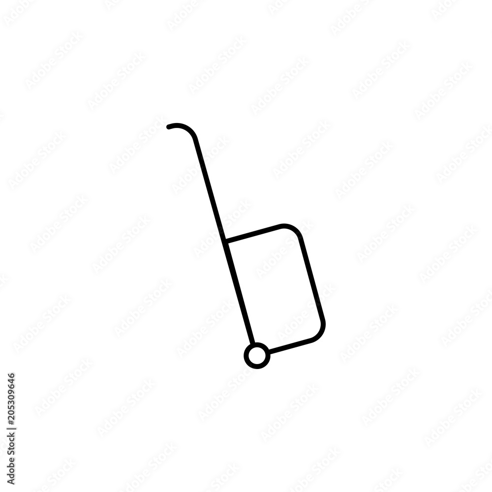 Poster trolley for a suitcase icon. element of simple travel icon for mobile concept and web apps. thin lin