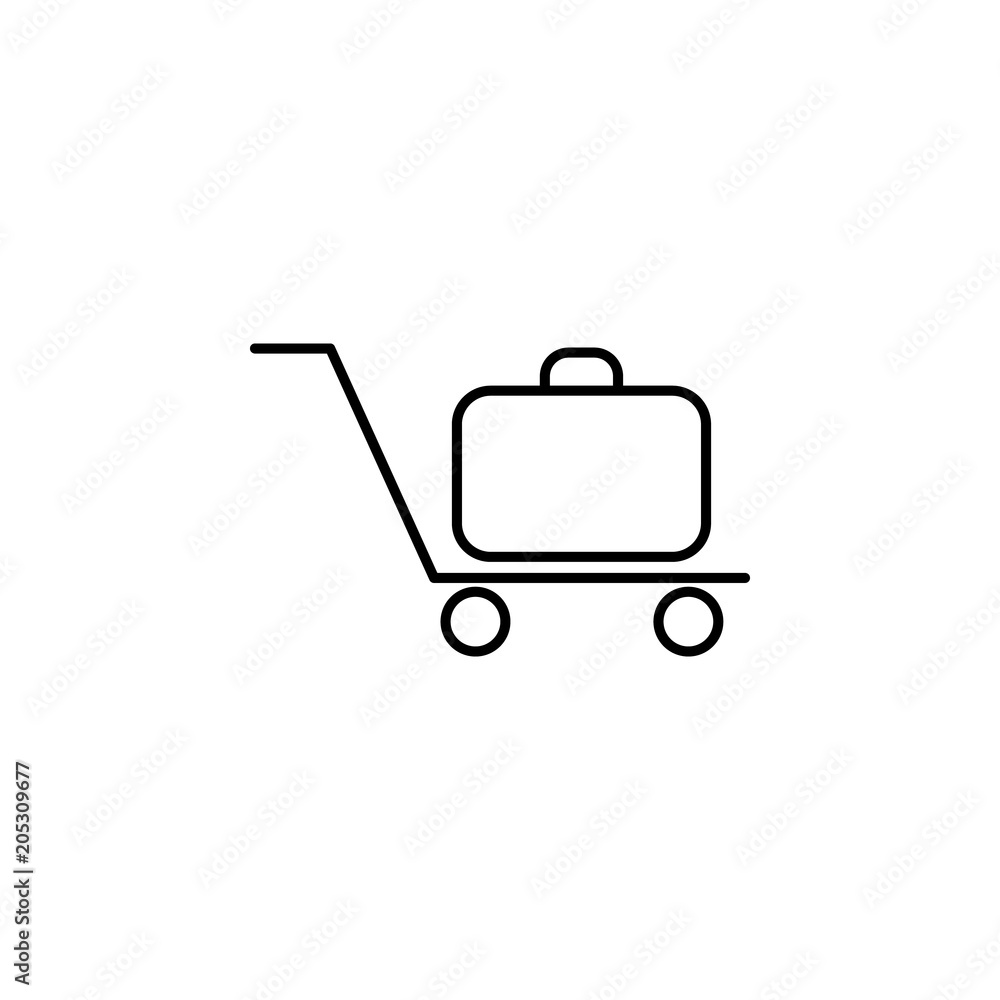 Poster trolley for a suitcase icon. element of simple travel icon for mobile concept and web apps. thin lin