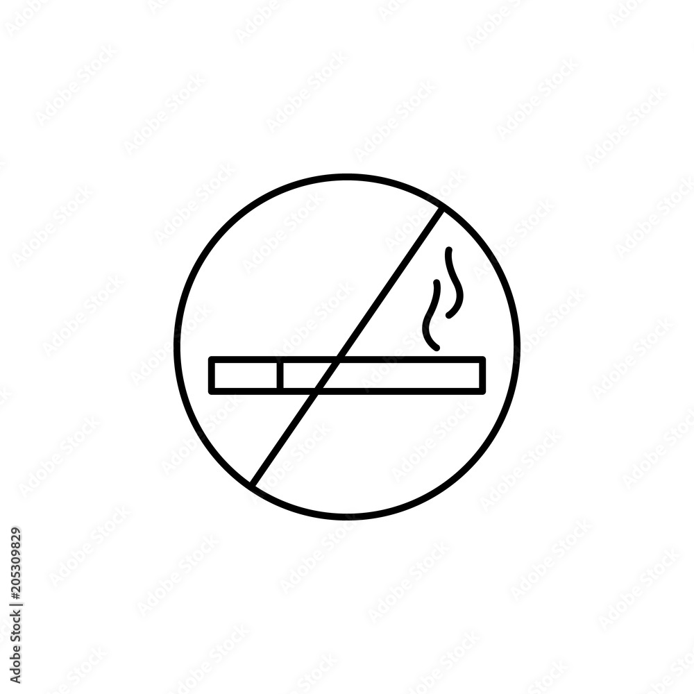 Poster smoking ban icon. element of simple travel icon for mobile concept and web apps. thin line smoking b