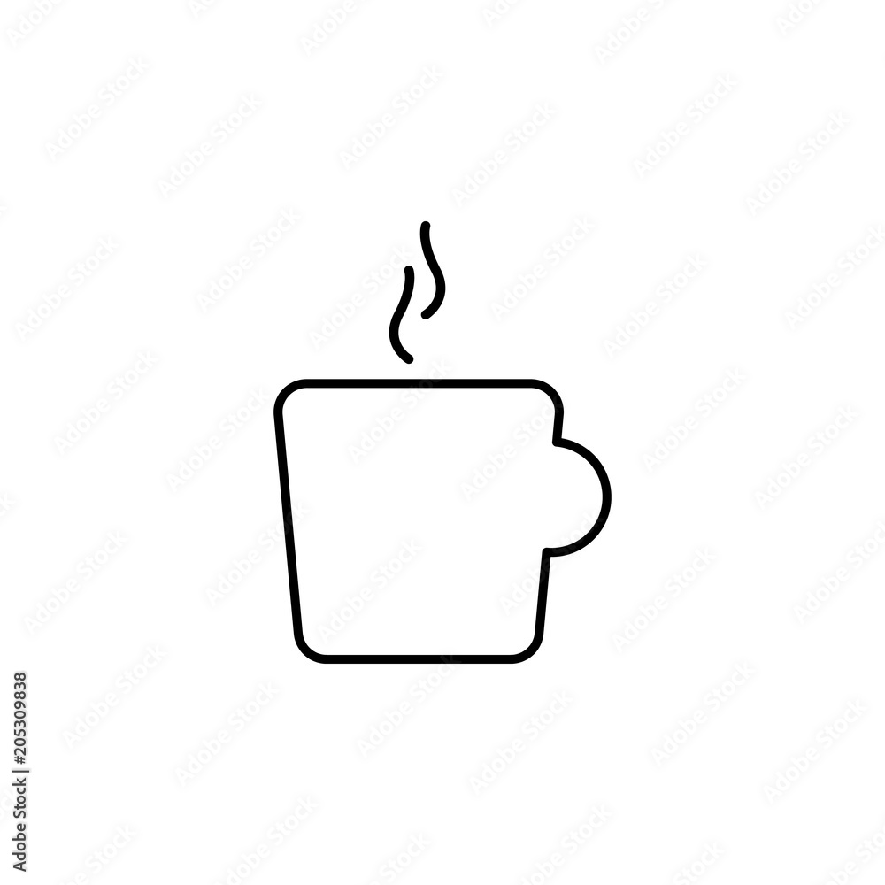 Aufkleber a cup of coffee icon. element of simple travel icon for mobile concept and web apps. thin line a cup