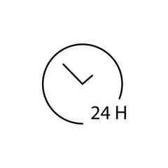 24 hours service icon. Element of simple travel icon for mobile concept and web apps. Thin line 24 hours service icon can be used for web and mobile