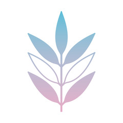 branch with leafs decorative icon vector illustration design