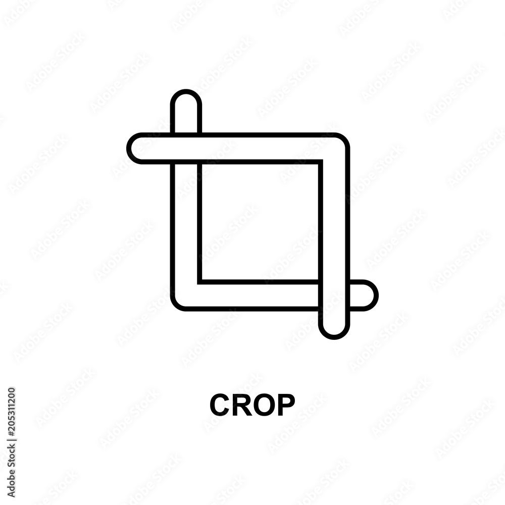 Poster crop sign icon. element of simple web icon with name for mobile concept and web apps. thin line crop