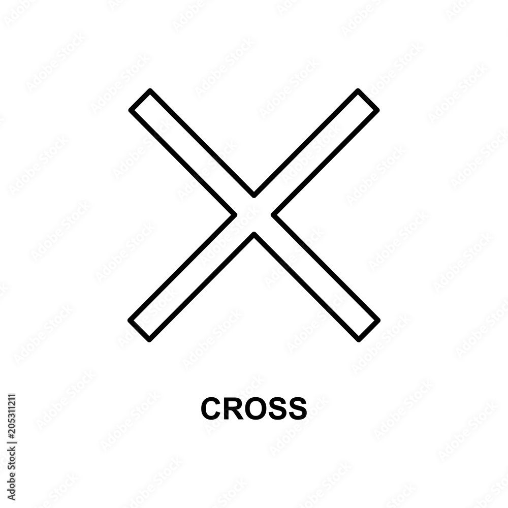 Poster cross sign icon. element of simple web icon with name for mobile concept and web apps. thin line cro