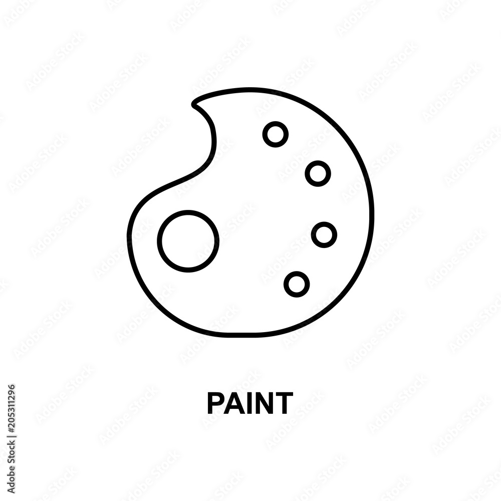 Poster paint icon. element of simple web icon with name for mobile concept and web apps. thin line paint ic