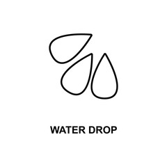 water drop icon. Element of simple web icon with name for mobile concept and web apps. Thin line water drop icon can be used for web and mobile