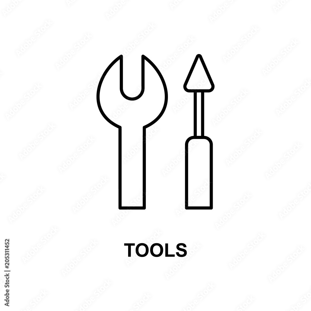 Poster tools sign icon. element of simple web icon with name for mobile concept and web apps. thin line too