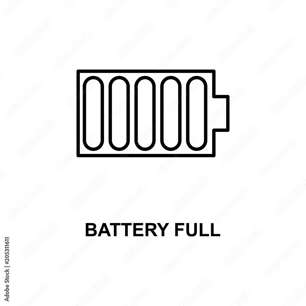 Poster battery full sign icon. element of simple web icon with name for mobile concept and web apps. thin l