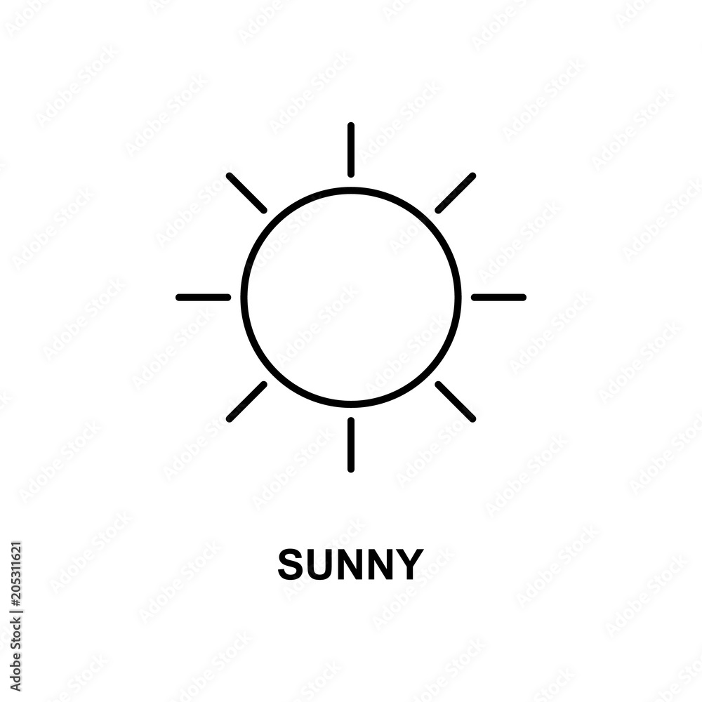 Poster sunny sign icon. element of simple web icon with name for mobile concept and web apps. thin line sun