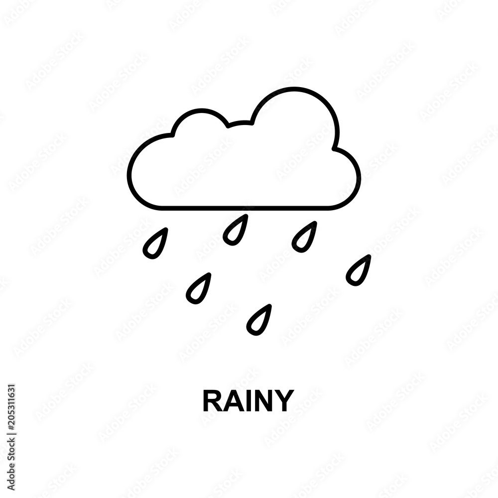 Poster rainy icon. element of simple web icon with name for mobile concept and web apps. thin line rainy ic