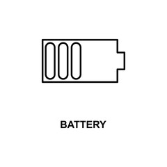 half battery sign icon. Element of simple web icon with name for mobile concept and web apps. Thin line half battery sign icon can be used for web and mobile
