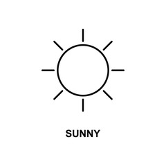 sunny sign icon. Element of simple web icon with name for mobile concept and web apps. Thin line sunny sign icon can be used for web and mobile