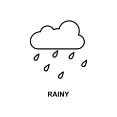 rainy icon. Element of simple web icon with name for mobile concept and web apps. Thin line rainy icon can be used for web and mobile