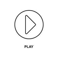 play sign icon. Element of simple web icon with name for mobile concept and web apps. Thin line play sign icon can be used for web and mobile