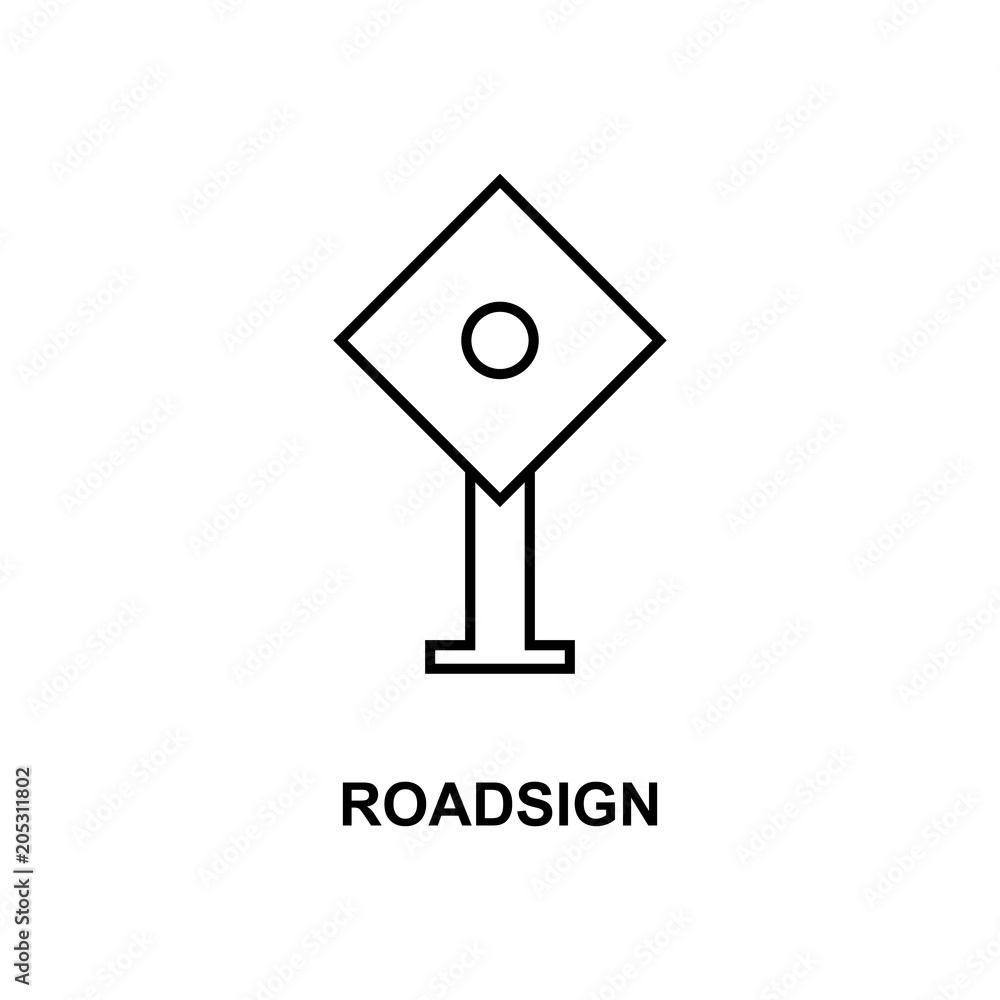 Poster road sign icon. element of simple web icon with name for mobile concept and web apps. thin line road