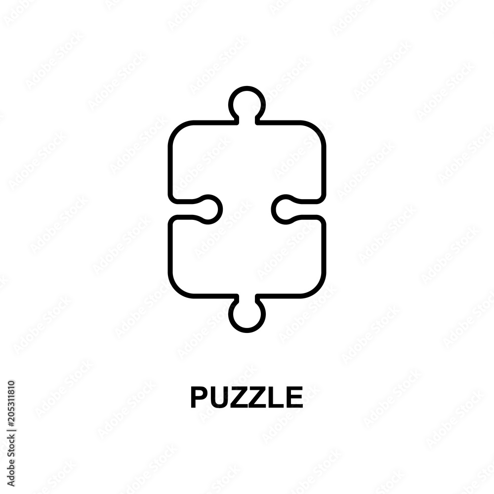 Poster puzzle icon. element of simple web icon with name for mobile concept and web apps. thin line puzzle 