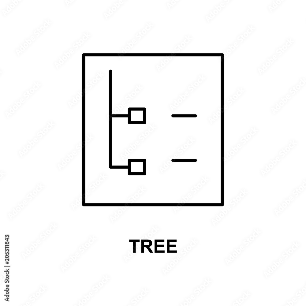 Poster line tree icon. element of simple web icon with name for mobile concept and web apps. thin line line