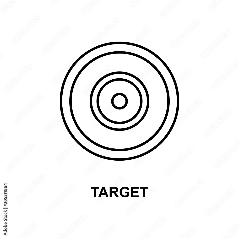 Aufkleber target icon. element of simple web icon with name for mobile concept and web apps. thin line target 