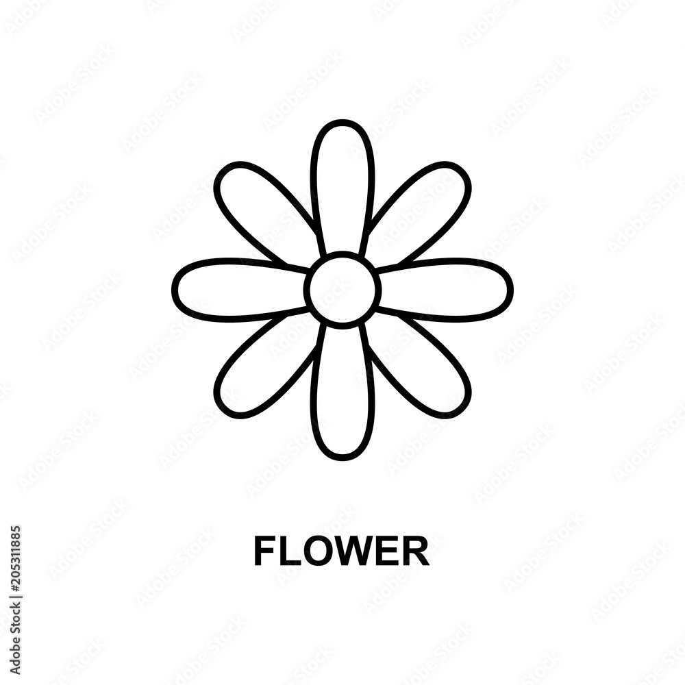 Poster flower icon. element of simple web icon with name for mobile concept and web apps. thin line flower 