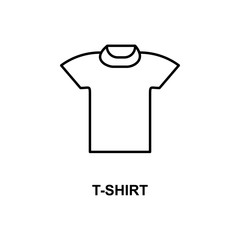 tshirt icon. Element of simple web icon with name for mobile concept and web apps. Thin line tshirt icon can be used for web and mobile