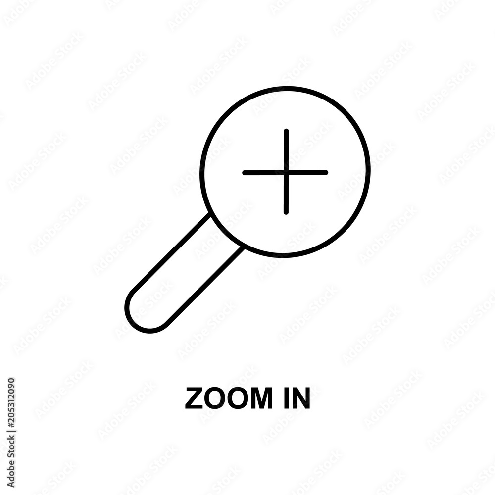 Poster zoom in sign icon. element of simple web icon with name for mobile concept and web apps. thin line z