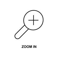zoom in sign icon. Element of simple web icon with name for mobile concept and web apps. Thin line zoom in sign icon can be used for web and mobile