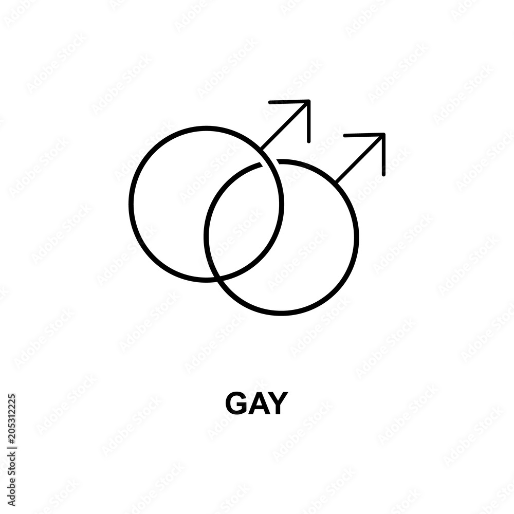 Poster gay sign icon. element of simple web icon with name for mobile concept and web apps. thin line gay s