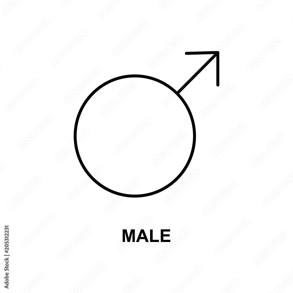 Poster male sign icon. element of simple web icon with name for mobile concept and web apps. thin line male